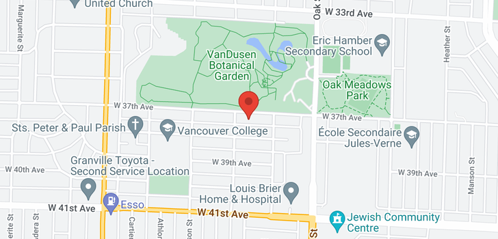 map of 1168 W 37TH AVENUE